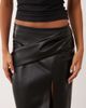 ASOS DESIGN ASOS DESIGN PU wrap over pencil skirt in black - 3