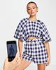 ASOS DESIGN ASOS DESIGN puff sleeve cut out romper in gingham print-Multi - 1