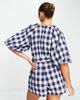 ASOS DESIGN ASOS DESIGN puff sleeve cut out romper in gingham print-Multi - 2