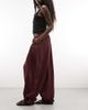 ASOS DESIGN ASOS DESIGN pull-on balloon pants in burgundy - part of a set-Red - 2