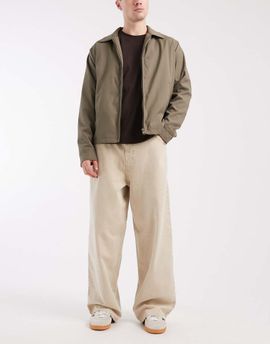 ASOS DESIGN ASOS DESIGN pull-on wide leg jeans in stone-Neutral