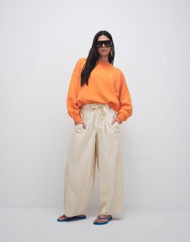 ASOS DESIGN ASOS DESIGN pull on barrel leg pants in cream-White