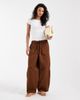 ASOS DESIGN ASOS DESIGN pull on barrel pants in chocolate-Brown - 1