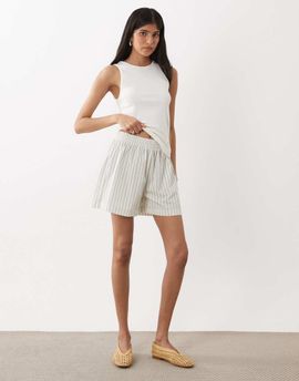 ASOS DESIGN ASOS DESIGN pull on bermuda shorts in striped print - part of a set-Multi
