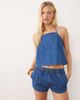 ASOS DESIGN ASOS DESIGN pull on denim runner shorts in midwash blue - part of a set - 2