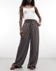 ASOS DESIGN ASOS DESIGN pull on pants in brown & blue stripes-Multi - 1