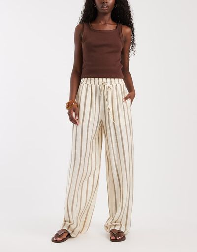 ASOS DESIGN ASOS DESIGN pull on pants in stripes - part of a set-Multi