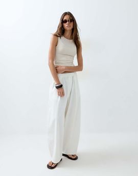 ASOS DESIGN ASOS DESIGN pull on tie waist pants in white