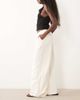 ASOS DESIGN ASOS DESIGN pull on waist wide leg cord pants in eggnog-Yellow - 2