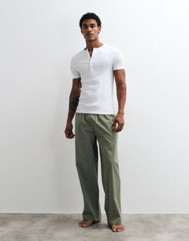 ASOS DESIGN ASOS DESIGN pyjama bottoms with stripe print in green-MULTI