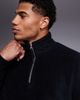 ASOS DESIGN ASOS DESIGN quarter zip fleece sweatshirt in black - 2