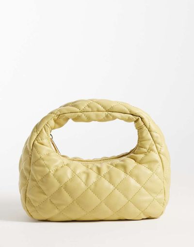 ASOS DESIGN ASOS DESIGN quilted clutch purse in buttermilk yellow