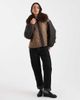 ASOS DESIGN ASOS DESIGN quilted hybrid teddy collarless jacket with pink lining in mocha-Navy - 2