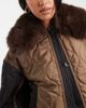 ASOS DESIGN ASOS DESIGN quilted hybrid teddy collarless jacket with pink lining in mocha-Navy - 3