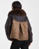 ASOS DESIGN ASOS DESIGN quilted hybrid teddy collarless jacket with pink lining in mocha-Navy - 4