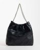 ASOS DESIGN ASOS DESIGN quilted stich tote bag with chain handle in black - 1