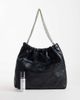 ASOS DESIGN ASOS DESIGN quilted tote bag with chain handle in black - 2