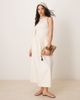 ASOS DESIGN ASOS DESIGN racer crinkle bodice poplin skirt midi dress in cream-White - 1