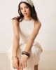 ASOS DESIGN ASOS DESIGN racer crinkle bodice poplin skirt midi dress in cream-White - 2