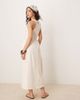 ASOS DESIGN ASOS DESIGN racer crinkle bodice poplin skirt midi dress in cream-White - 3