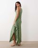 ASOS DESIGN ASOS DESIGN racer midi dress with side ruffle detail in green plaid - 3