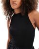 ASOS DESIGN ASOS DESIGN racer neck crinkle bodice poplin skirt midi dress in black - 4
