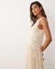 ASOS DESIGN ASOS DESIGN racer neck smock maxi dress in blue and cream floral-Multi - 1