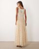 ASOS DESIGN ASOS DESIGN racer neck smock maxi dress in blue and cream floral-Multi - 4