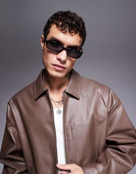 ASOS DESIGN ASOS DESIGN racer slim wrap sunglasses with black frames