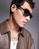 ASOS DESIGN ASOS DESIGN racer slim wrap sunglasses with black frames - 2