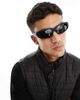 ASOS DESIGN ASOS DESIGN racer wrap around sunglasses with matte black frames - 3