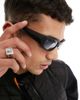 ASOS DESIGN ASOS DESIGN racer wrap around sunglasses with matte black frames - 4