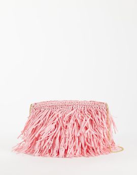 ASOS DESIGN ASOS DESIGN raffia tassel clutch bag in pink