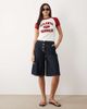 ASOS DESIGN ASOS DESIGN raglan baby tee with atlanta sport graphic in cream and burgundy-White - 2