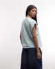 ASOS DESIGN ASOS DESIGN raglan sleeve heavyweight boxy crop tee in washed blue - 4