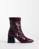 ASOS DESIGN ASOS DESIGN Raiden soft leather block heel ankle boots in burgundy-RED - 1