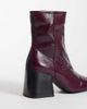 ASOS DESIGN ASOS DESIGN Raiden soft leather block heel ankle boots in burgundy-RED - 3