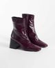 ASOS DESIGN ASOS DESIGN Raiden soft leather block heel ankle boots in burgundy-RED - 4