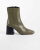 ASOS DESIGN ASOS DESIGN Raiden soft leather block heel ankle boots in olive-Green - 1