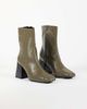 ASOS DESIGN ASOS DESIGN Raiden soft leather block heel ankle boots in olive-Green - 3