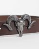 ASOS DESIGN ASOS DESIGN rams head western buckle faux leather belt in brown - 2