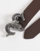 ASOS DESIGN ASOS DESIGN rams head western buckle faux leather belt in brown - 3