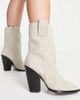 ASOS DESIGN ASOS DESIGN Ranch suede mid-calf heeled western boots in off white-Neutral - 2