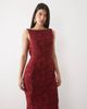 ASOS DESIGN ASOS DESIGN raw seam cowl back devore maxi dress in wine-RED - 1