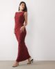 ASOS DESIGN ASOS DESIGN raw seam cowl back devore maxi dress in wine-RED - 2