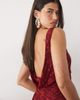 ASOS DESIGN ASOS DESIGN raw seam cowl back devore maxi dress in wine-RED - 3