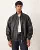 ASOS DESIGN ASOS DESIGN real leather oversized track jacket in black - 1