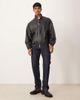 ASOS DESIGN ASOS DESIGN real leather oversized track jacket in black - 2