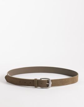 ASOS DESIGN ASOS DESIGN real suede belt in khaki-Green