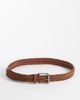 ASOS DESIGN ASOS DESIGN real suede braided belt with silver buckle in tan-Brown - 1